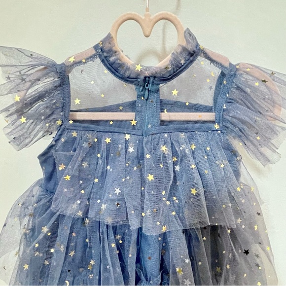 Toddler Girl Stardust & Glitter Slate Blue Tulle Princess Dress |  Size 2-3Y - Picture 6 of 15